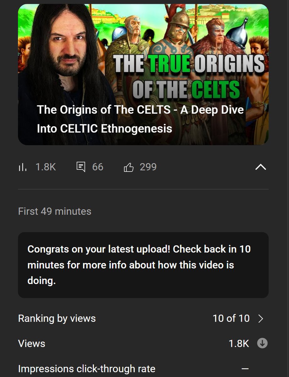 pureMetatron's tweet image. This is why YouTube is going to drive me completely insane.
As you can see today's video which is an old school historical deep dive video, highly researched, well edited, well presented is doing extremely bad with the algorithm. 10 out 10 grey down arrow.
Of the last 14…