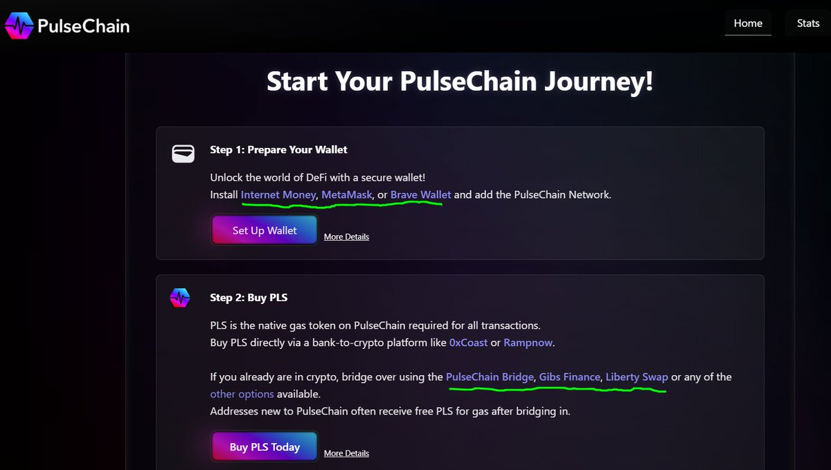 CryptoHitmann's tweet image. Pulsechain.com now displays support for 3 wallet options and 3 bridge options including @LibertySwapFi !
Don't be late to get some $ over to Pulsechain network!