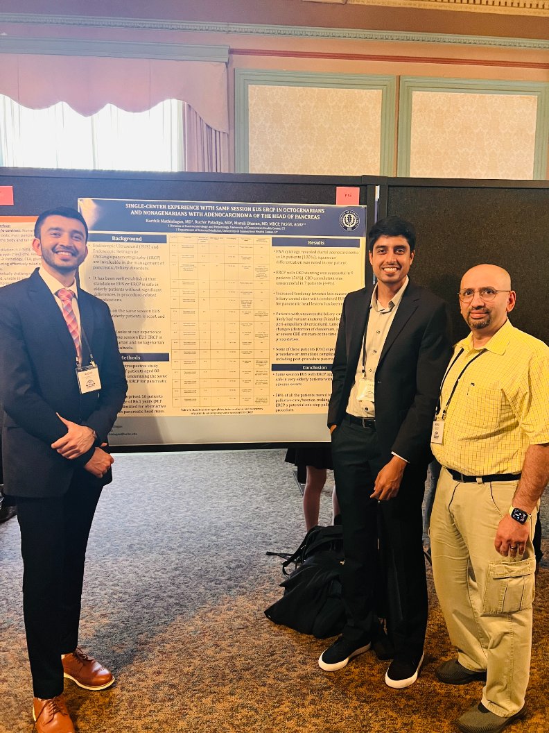 PaladiyaRuchir's tweet image. Grateful to present at #PancreasFest2025 with our stellar PGY-5 GI Fellow Karthik, under the mentorship of @MDscope in Pittsburgh! 🙌

Gained insight into the evolving role of endoscopy in pancreatic cancer—from diagnostic applications such as EUS-guided biopsy and portal vein…