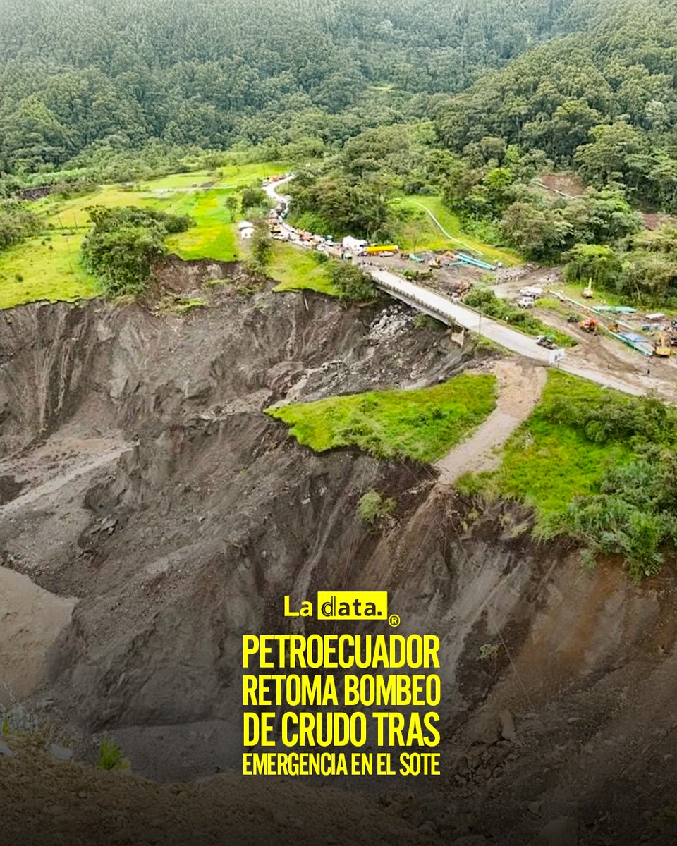 ladataecu's tweet image. #Tendencia Petroecuador retoma bombeo de crudo tras emergencia en el SOTE
Tras 24 días de suspensión, Petroecuador reanudó la noche del 25 de julio el bombeo de crudo a través del Sistema de Oleoducto Transecuatoriano (SOTE), luego de culminar exitosamente la construcción de un…