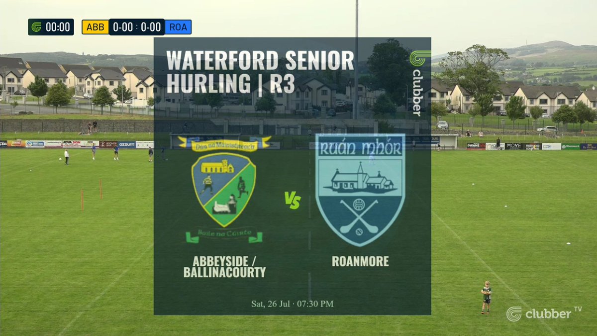 Clubber (@clubber) on Twitter photo We are LIVE from Fraher Field for the <a href="/WaterfordGAA/">Waterford GAA</a> Senior Hurling Championship 🏆
<a href="/AbbeycourtyGAA1/">Abbeyside Ballinacourty GAA</a> 🆚 <a href="/roanmoreclg/">Roanmore GAA & Camogie Club</a> , 7.30pm
📺Tune in NOW ON Clubber.ie We are LIVE from Fraher Field for the <a href="/WaterfordGAA/">Waterford GAA</a> Senior Hurling Championship 🏆
<a href="/AbbeycourtyGAA1/">Abbeyside Ballinacourty GAA</a> 🆚 <a href="/roanmoreclg/">Roanmore GAA & Camogie Club</a> , 7.30pm
📺Tune in NOW ON Clubber.ie