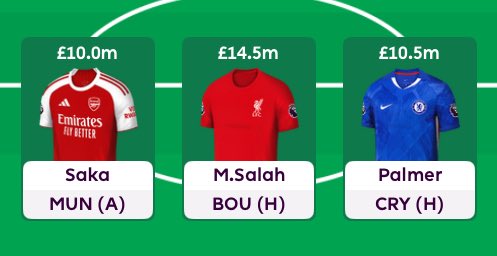 beinfantasy's tweet image. 🚨🚨ثريد:

الثريد ده هيخلّيك تعرف تختار مين اللاعب  البريميوم  اللي لازم يكون عندك 🔥:

🔴 صلاح (💰14.5 مليون) ✅
👕 هالاند (💰 14 مليون) ✅
🔵 بالمر (💰 10.5 مليون) ✅
🔴 ساكا (💰 10 مليون) ✅

📊 تحليل كامل للإحصائيات 📈

#fpl
With help:@FPLMatt