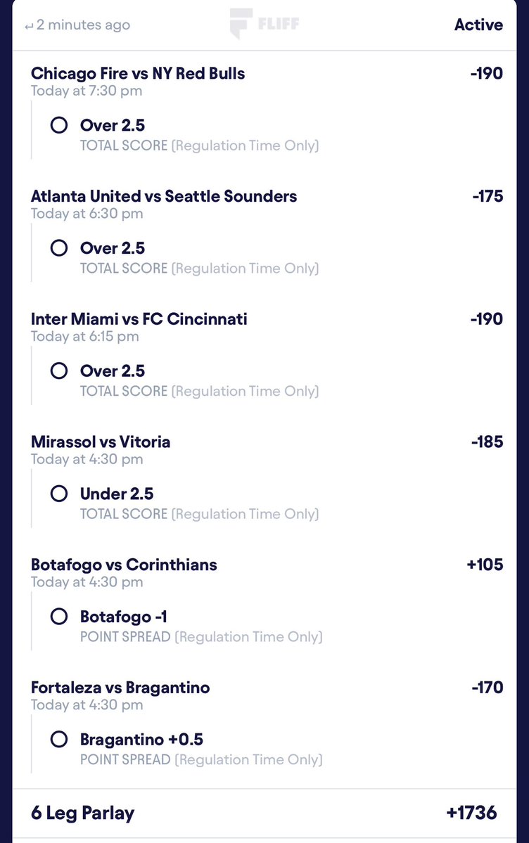 PotdPrizepicks's tweet image. +1736 Odds
Brazilian Serie A🇧🇷
Major League soccer 🇺🇸