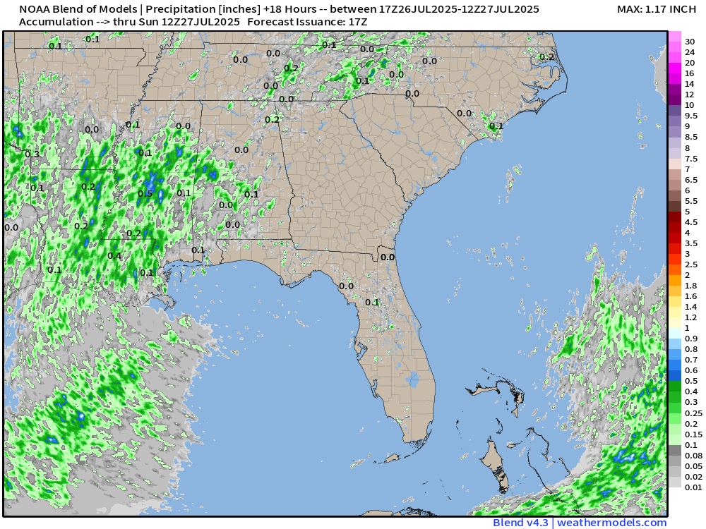 PC_WeatherBoy's tweet image. Potential rain coverage for your Saturday. Dry for many...but really hot!!!