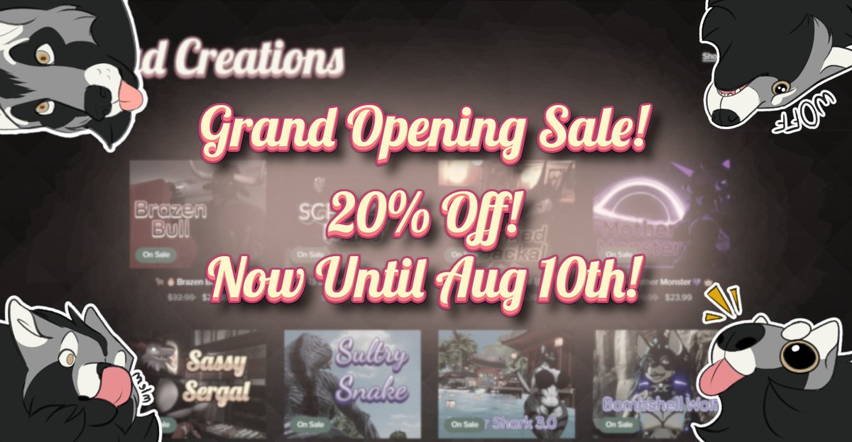 Introducing a new store location over at Payhip! and to go with this grand opening lets have a sale at 20% off! its a great time to grab one of my models for all the summer fun!
link down below and in my bio!
#furryartwork