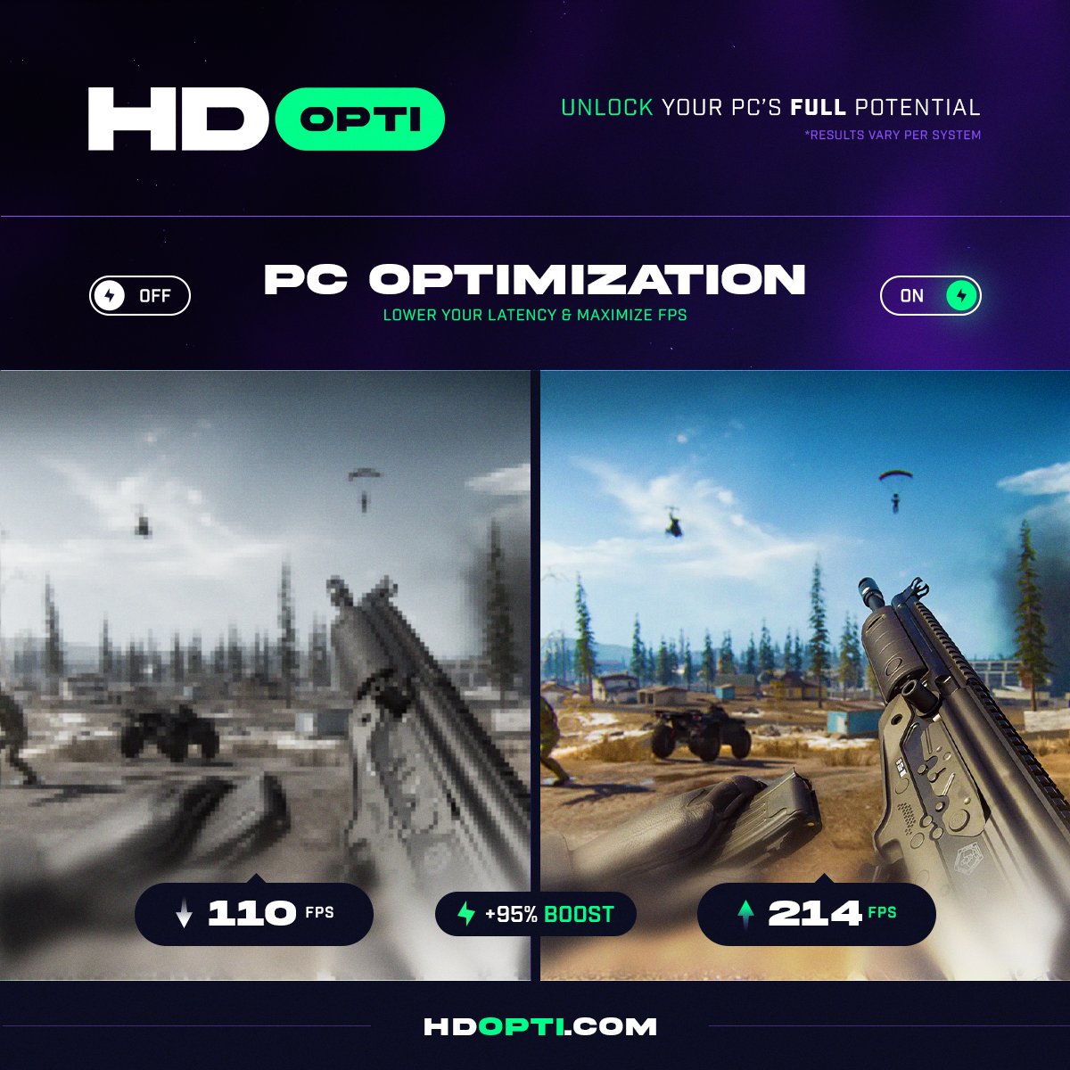 HDOPTI's tweet image. Anyone need their PC optimized?
We built an automatic PC optimization software that actually works!
Learn more: hdopti.com
#PCOptimization #PCMasterRace #PCGaming #Warzone #CallOfDuty #Fortnite