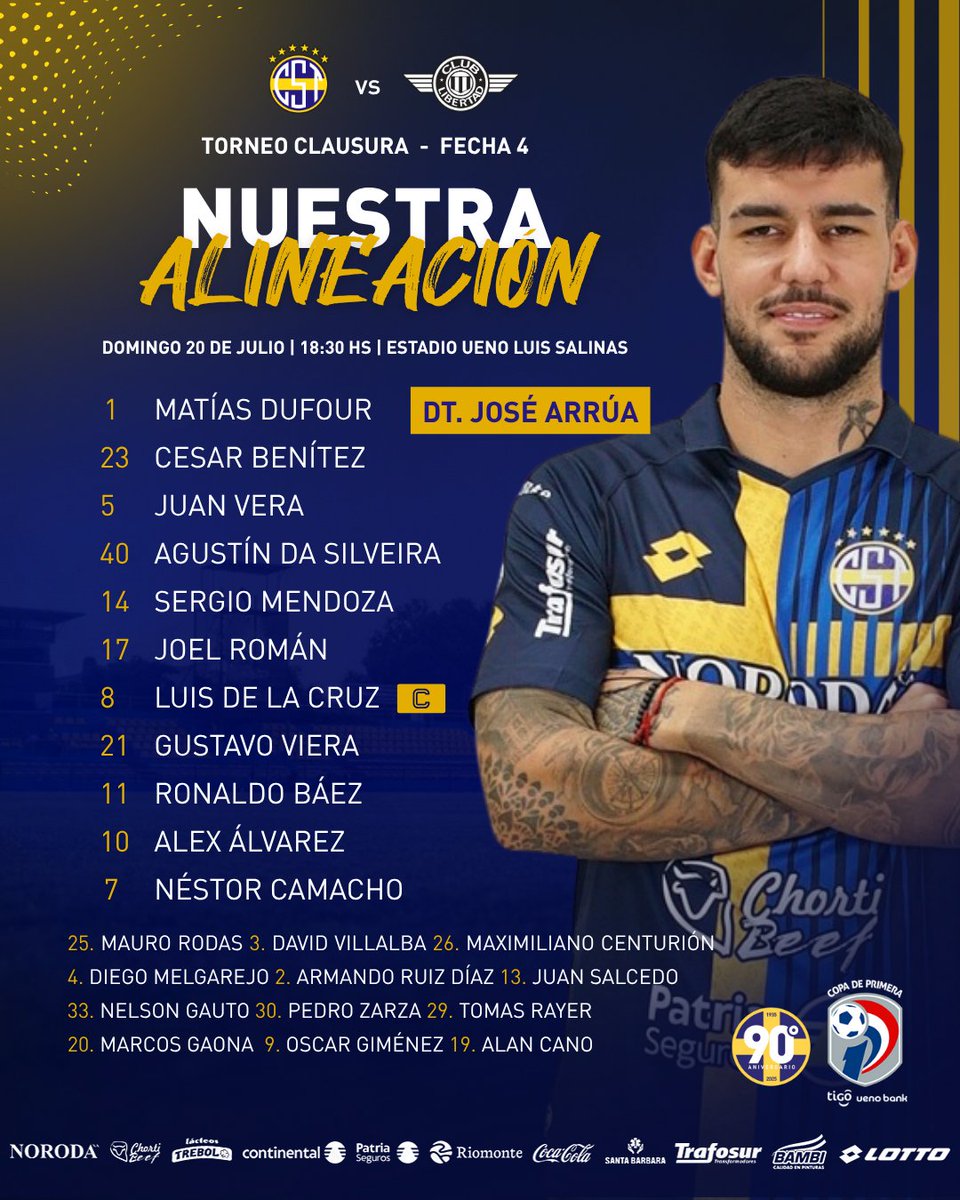 CST_1935's tweet image. 𝗟𝗢𝗦 𝗖𝗢𝗡𝗩𝗢𝗖𝗔𝗗𝗢𝗦 𝗗𝗘 𝗛𝗢𝗬 🔥
Por la cuarta fecha del #Clausura2025 contra Libertad, ellos son quienes nos representan dentro de la cancha 💛💙.
¡Todos juntos siempre, Triki querido!
#90AñosTriki #ElClubDeTodos 🟡🔵