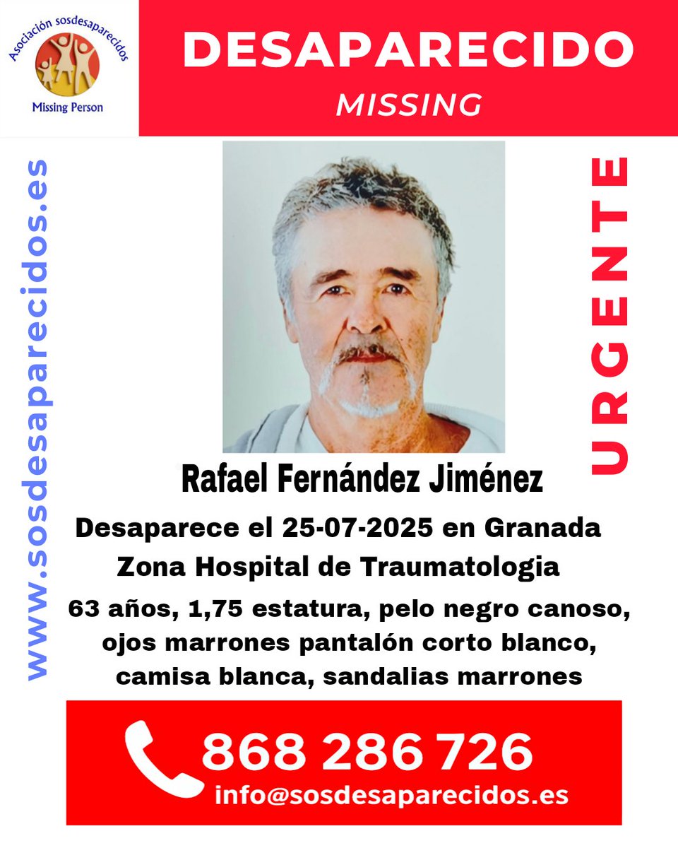 ALERTA DESAPARECIDOS (@sosdesaparecido) on Twitter photo 🆘 DESAPARECIDO
🟠 Persona Vulnerable
#sosdesaparecidos #Desaparecido #Missing #España #Granada
Fuente: sosdesaparecidos
Síguenos <a href="/sosdesaparecido/">ALERTA DESAPARECIDOS</a> 🆘 DESAPARECIDO
🟠 Persona Vulnerable
#sosdesaparecidos #Desaparecido #Missing #España #Granada
Fuente: sosdesaparecidos
Síguenos <a href="/sosdesaparecido/">ALERTA DESAPARECIDOS</a>
