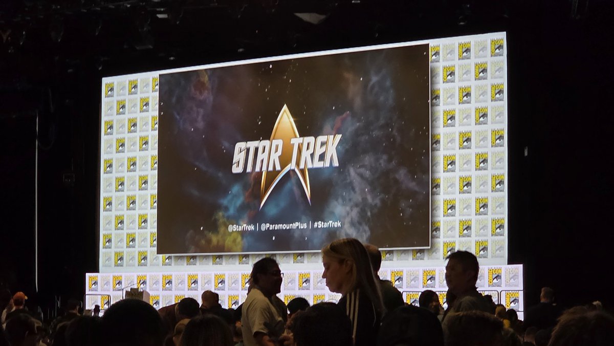 RobSWhiteside's tweet image. The #StarTrek panel at #sdcc showed the first episode of the next season of #strangenewworlds, a new #khan podcast and introduced the cast for #StarfleetAcademy!