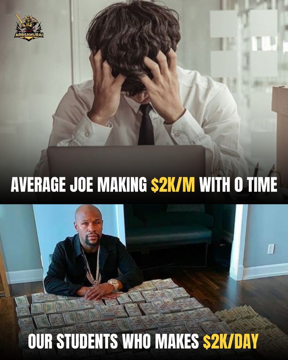 ArbSamurai's tweet image. Average Joe’s stuck at $2K/month…
Our students? They’re pulling $2K/day.
✅ Real profits. Real freedom.
✅ No guessing. No gambling.
✅ Just math, promos, and precision.
🧠 Drop “SAMURAI” below to get started.