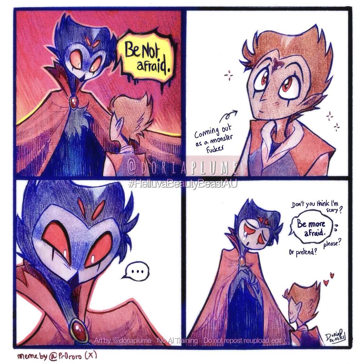 “Be more afraid. (Please?)” 
🥺

•
🥀 Silly Stolitz from my B&amp;B AU (I love them)
#HelluvaBeautyBeastAU #HelluvaBoss #HelluvaBossFanart #BeautyAndTheBeast #Blitzø #Stolas #Stolitz #Sketchbook