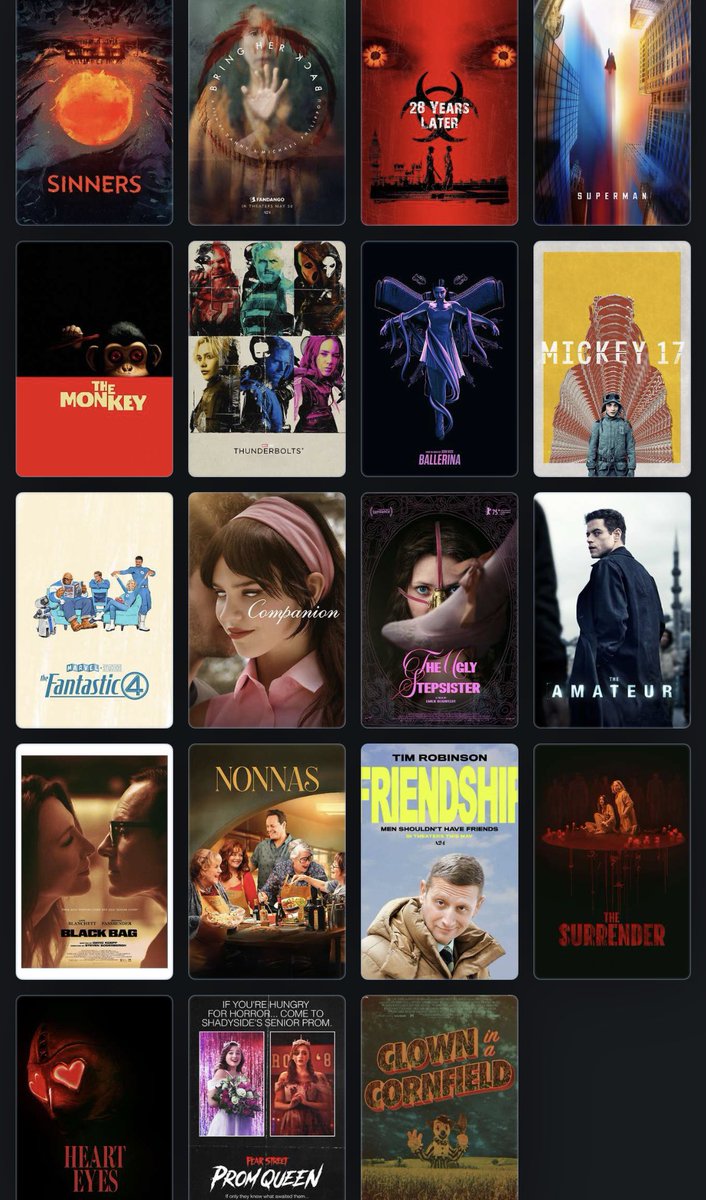 britrose3's tweet image. I saw The Fantastic Four: First Steps today and updated my 2025 release rankings 😌
#filmtwt