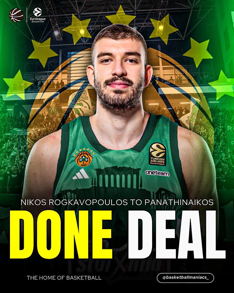 BOOM: Baskonia reached an agreement with Panathinaikos for the signing of Nikos Rogkavopoulos☘️🔥

Via: <a href="/fullgazzia/">Vas. Papatheodorou</a> | <a href="/SdnaGr/">SDNA</a> 

#basketballmaniacs #basketball #paobc #paobcgr #olympiacosbc #euroleague #greece