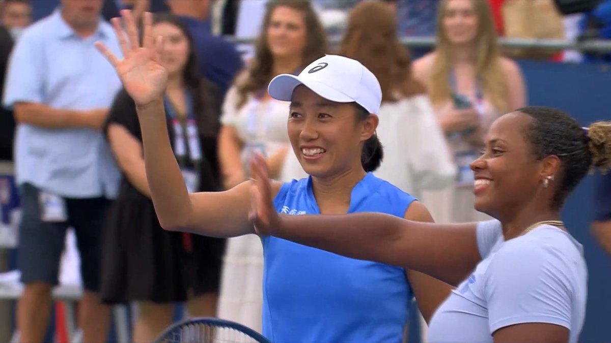 hsieh_n_wong's tweet image. Complete domination for Zhang Shuai, who picks up her first title in 9 months, and Taylor Townsend, who wins her first title as doubles world No. 1! They dispatch the all-American duo of Dolehide/Kenin, 6-1, 6-1, and are DC Open champions.