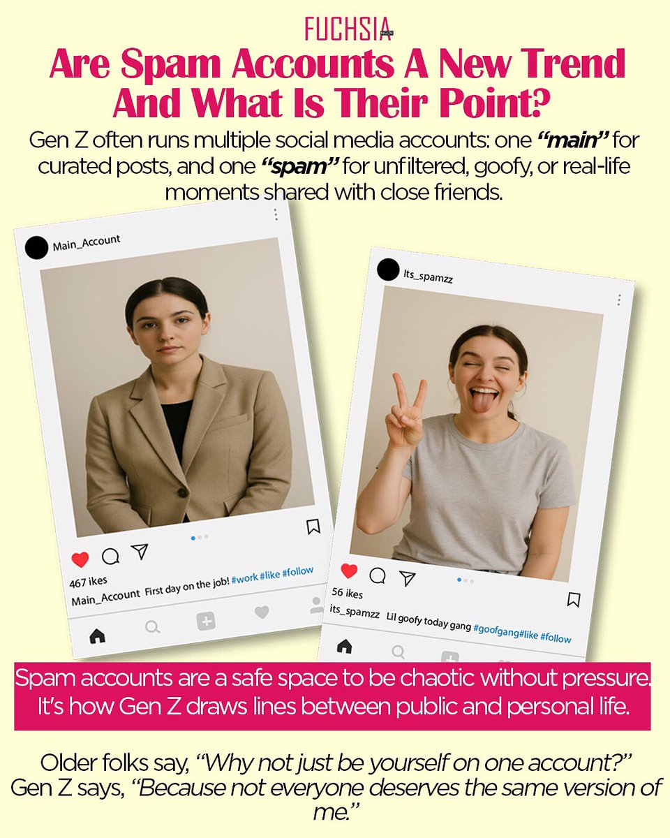 fuchsia_mag's tweet image. Are spam accounts a new trend?
#genz #spamaccounts #instagram #fakeaccounts #foryou