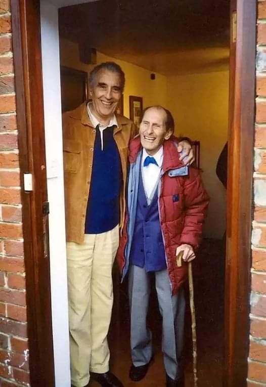 Last photo of Christopher Lee and Peter Cuushing together.