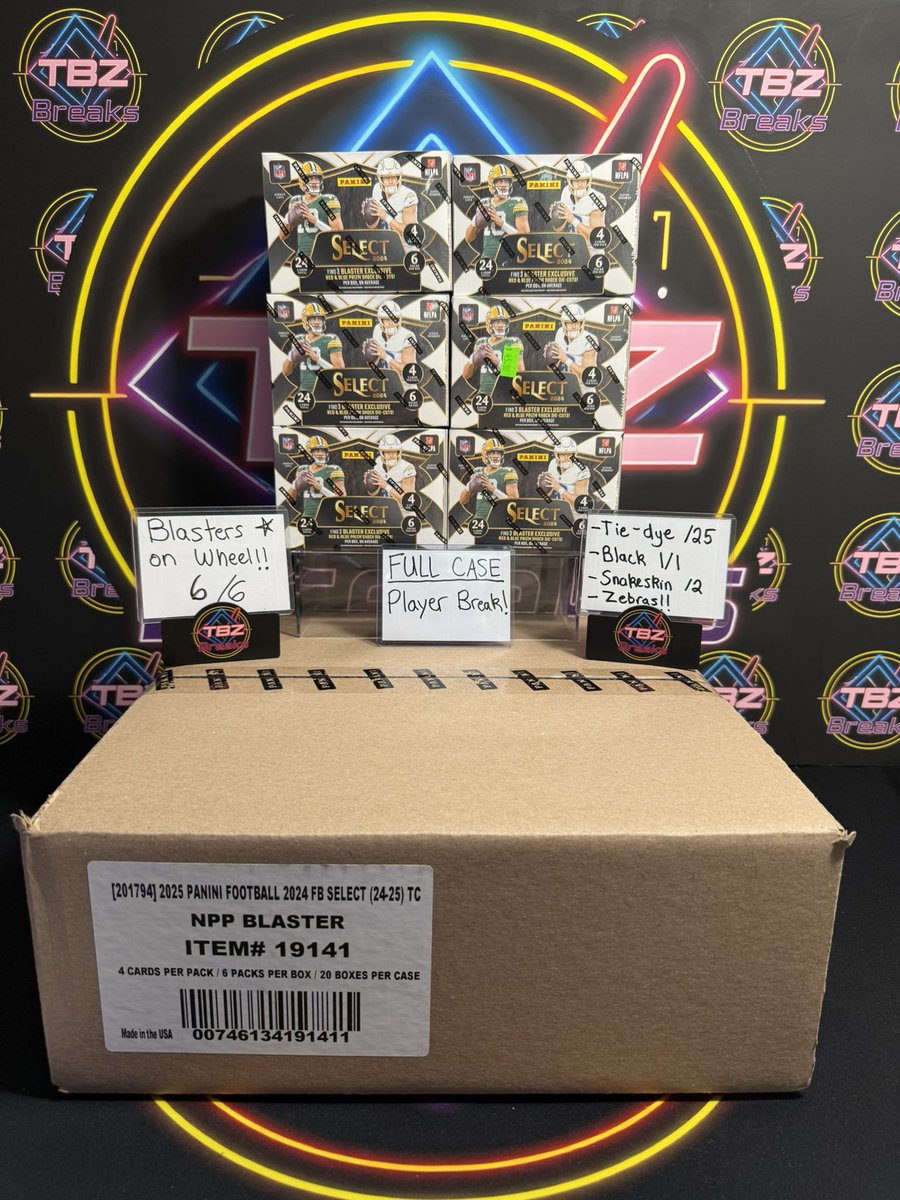 TBZBreaks's tweet image. BREAKING A FULL CASE OF SELECT BLASTERS TONIGHT. 6 ALSO ON THE WHEEL UP FOR GRABS!! 

LIVE AT 7PM EST!!!

TBZBreaks on WhatNot

#CaseBreaks #FootballBreaks #WhatNot #Breaks #CardBreaks #SportsCards