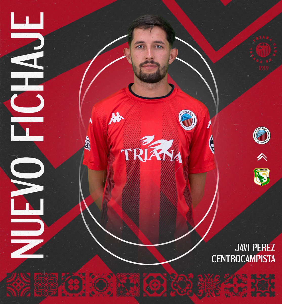 TrianaCF19's tweet image. Javi Pérez se convierte en nuevo jugador del Triana Club de Fútbol.
Procedente del Palomares, donde la pasada temporada fue una pieza importante logrando el ascenso a primera andaluza, Javi se incorpora a nuestro equipo para reforzar con su calidad el centro del campo del Triana…