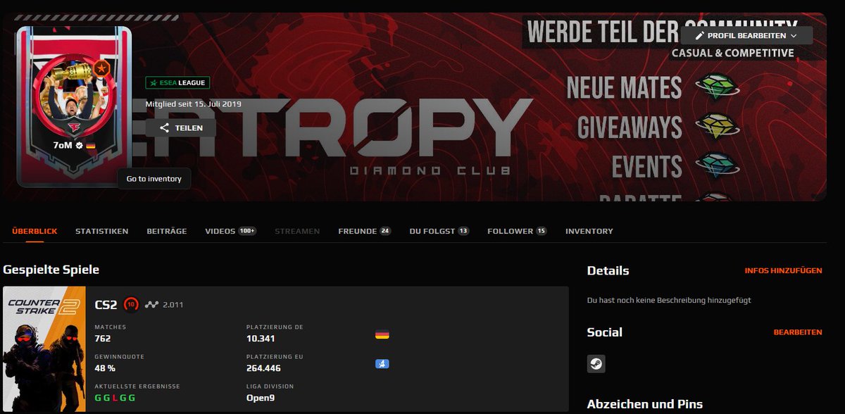 Finally…,
Nach fast genau 2 Jahren mit <a href="/entropyfta/">Entropy For The Ages</a> vom Faceit 3 Bot zum Faceit 10 IGL.
Eine wilde Reise Höhen und Tiefen. 
Ein großes Dankeschön an meine M8s,
<a href="/pxh505/">PxH</a> <a href="/And1aN1337/">And1aN 🇩🇪</a> <a href="/McRBZ63/">McRBZ63</a> <a href="/aZelelelele/">aZe^^</a> und meinen Coach @derB.
Ohne die Jungs wäre das niemals möglich gewesen.
Danke