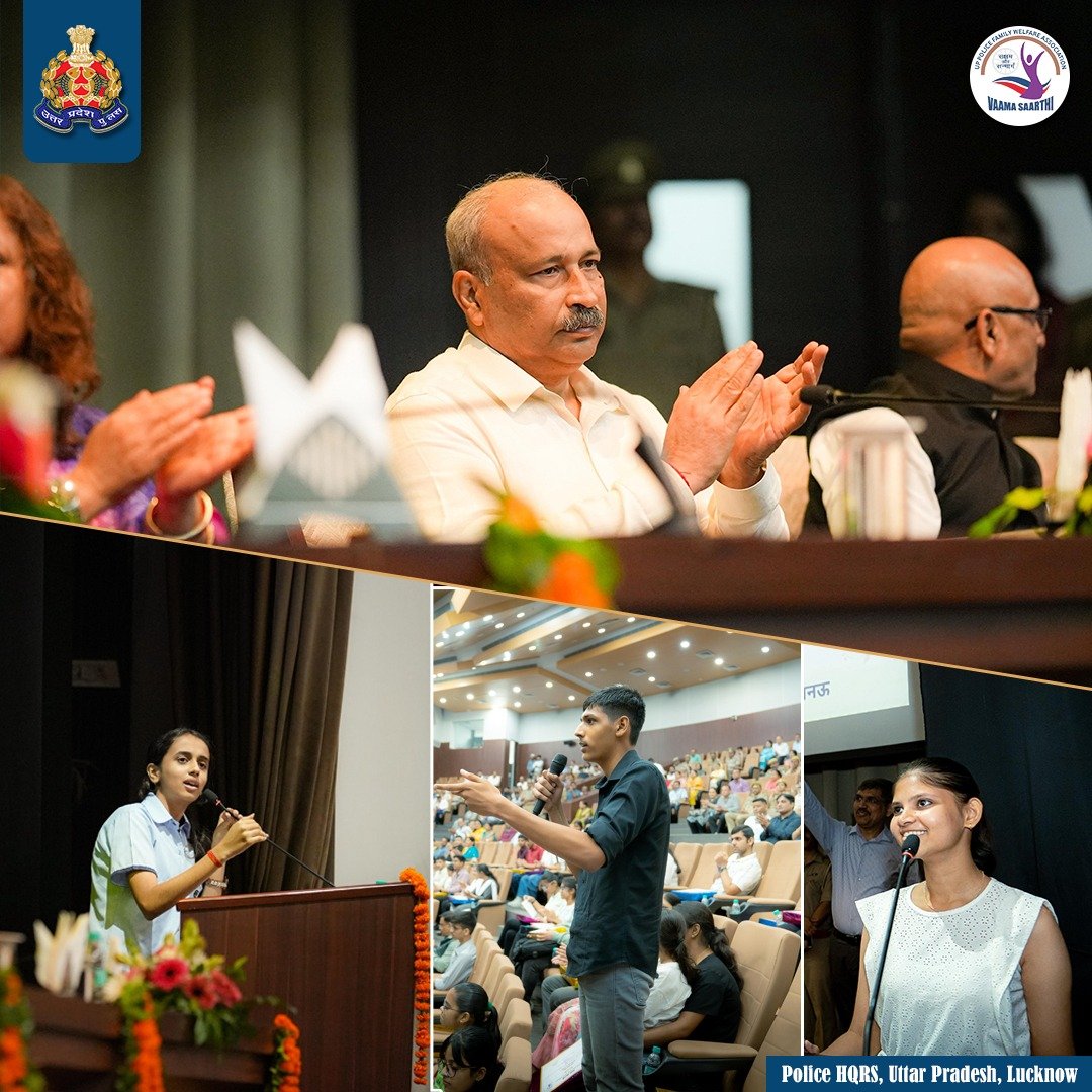 Uppolice's tweet image. Proud moment for @Uppolice as the brilliant children of our personnel were felicitated today at PHQ by @VaamasaarthiUpp . 🌟
Their success reflects not just talent, but the silent strength of police families.
#Vaamasaarthi , under the leadership of President @Meenakshi_70 , is…