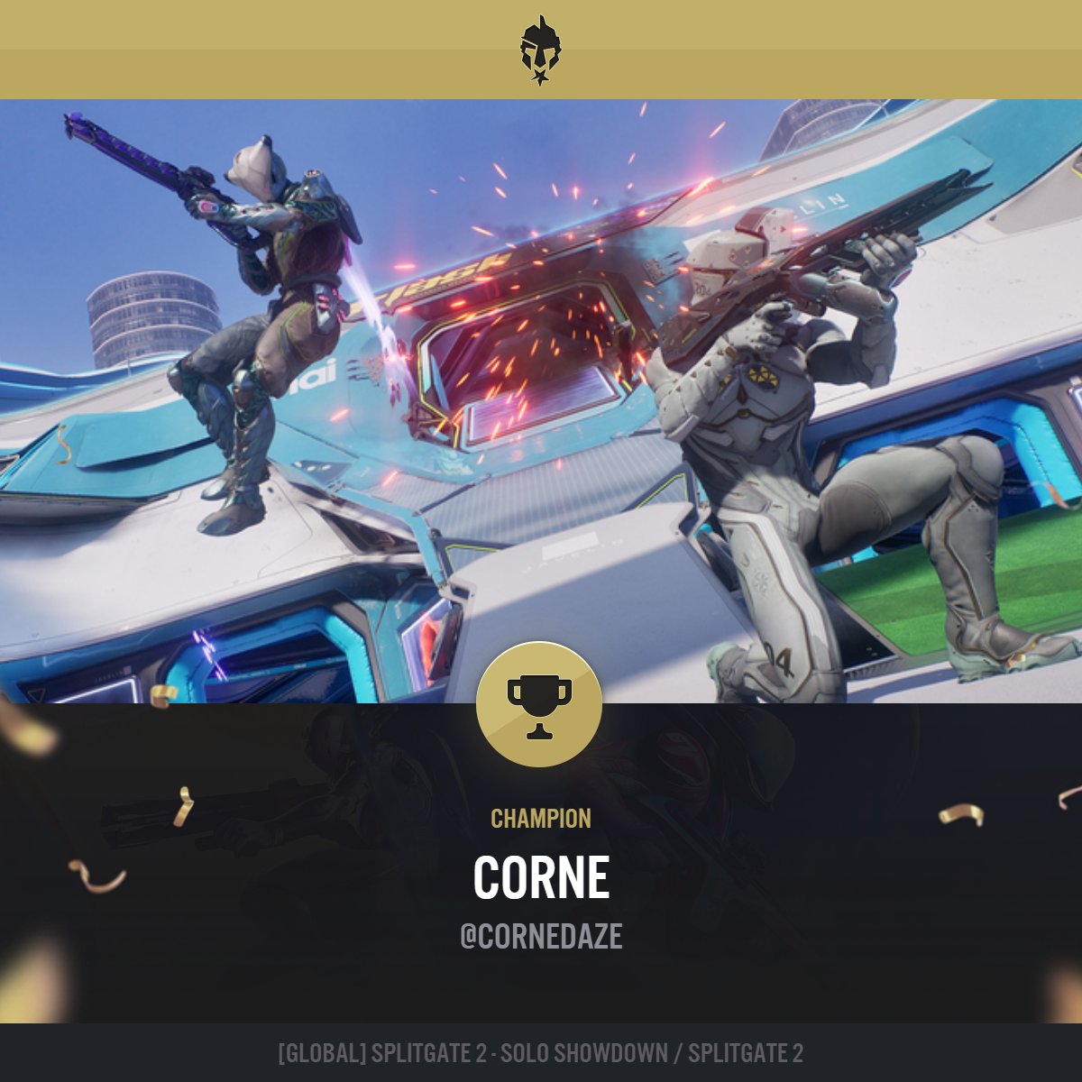 EGL's tweet image. Congratulations to @cornedaze for winning today's @Splitgate Solo Showdown! 🏆
We hope to see you all again next week!
🎮 egl.tv/game/splitgate…