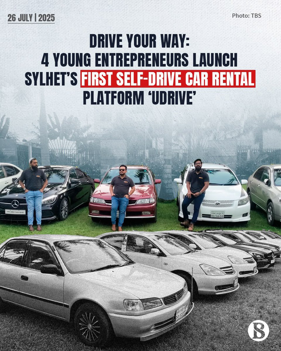 asiveme's tweet image. Currently, #Udrive operates a fleet of 16 cars, with plans to scale up to 100 by year-end and complete 10,000 trips.

#UDRIVE #selfdrivecarrental #Sylhet #carrentalservice #TBSNews News source @tbsnewsbd #Dhaka #Bangladesh #BrandingBangladesh
