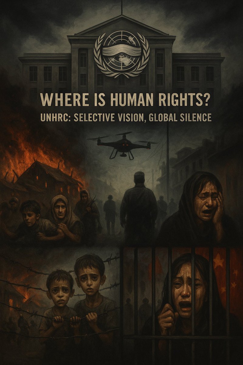 Is the UNHRC blind?

#Rohingya genocide, #PalestinianGenocide , #KASHMIRIAN oppression, #UyghurGenocide persecution — silence.
But they rush to open offices in #Bangladesh.
Is this about human rights, or a new form of Western control?
#UNHRC #HumanRights #UNnotWelcomeInBangladesh