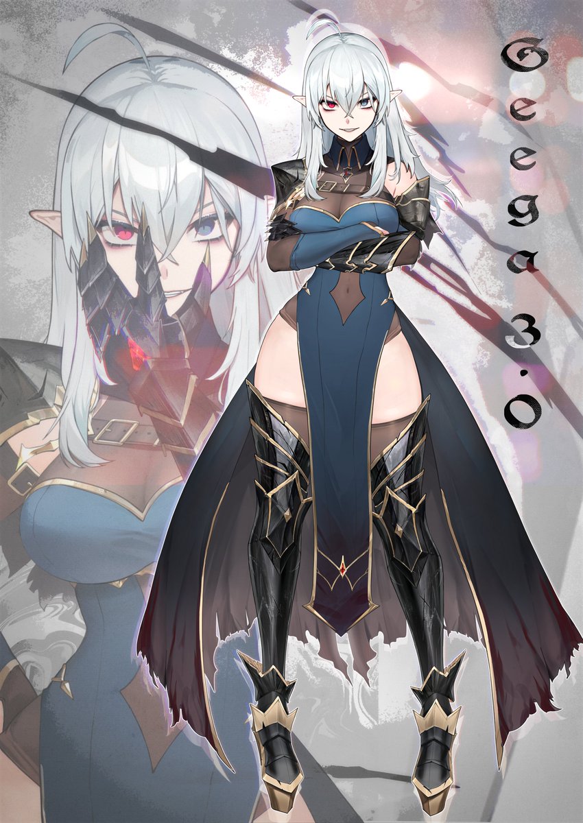 Janyhero's tweet image. It is my honor to illustrate @GeneralGEEGA 3.0 outfit
She's so cool and evil and definitely at least 1ft taller than her old form!!!
Huge thanks to everyone involved🥹
L2D: @iron_vertex
Outfit concept: @tsunooki @_N0R0
Original art: @szainx