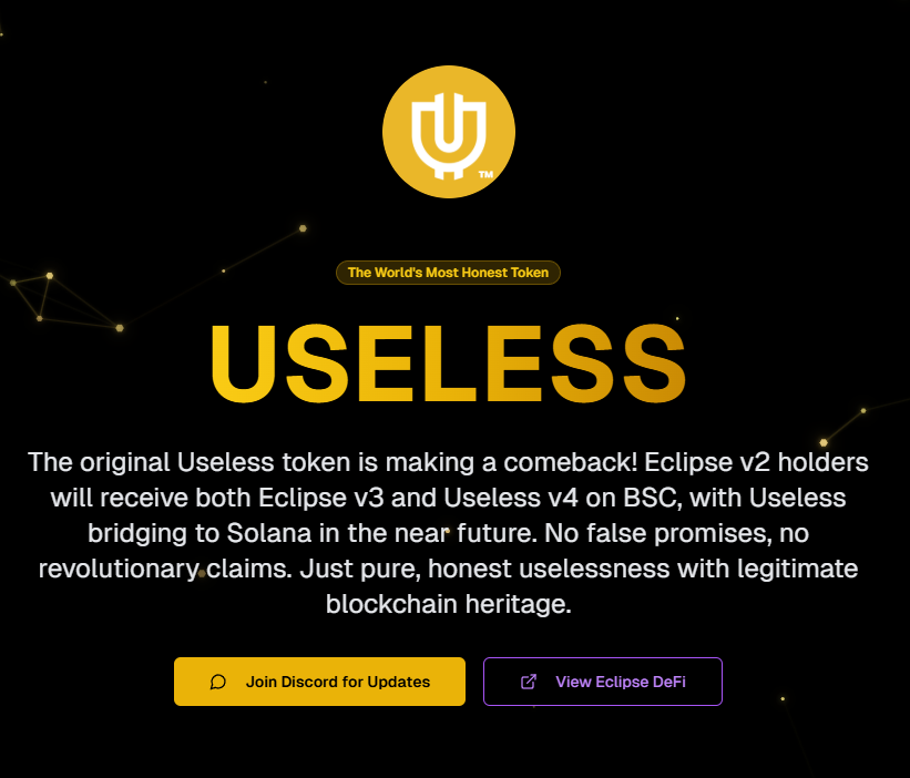 UselessMathias's tweet image. The original Useless is back.

Fighting the fake scams and reclaiming its purpose in the crypto space.

If you want to be part of something truly special, honest and truly Useless.  Join the original Useless since 2021 now: 
discord.gg/Rd74Exw32d

#CryptoMarket #bsc #USELESS