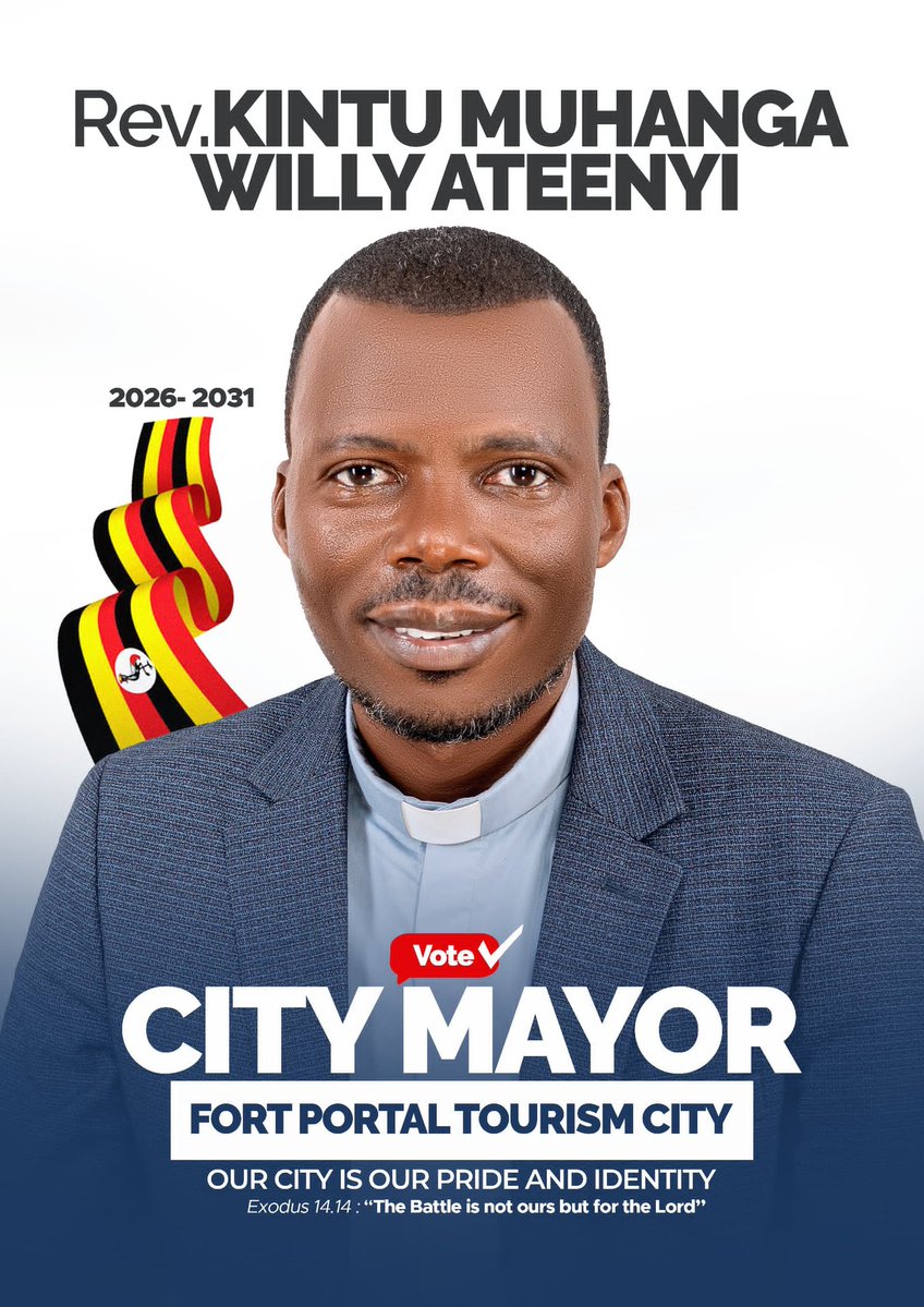 TooroNewsNet's tweet image. THE RETURN OF REV MUHANGA! Former Fort Portal Municipality mayor, Rev Willy Kintu Muhanga, has released his official campaign poster. Muhanga has come as an independent and will compete with the NRM flagbearer, Albert Aheebwa, alias Omurasta, for the tourism city's mayoral seat.