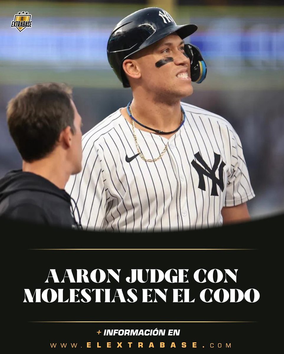 ElExtrabase's tweet image. Aaron Judge no está jugando con los #Yankees este sábado por molestias en su codo derecho.
Aaron Boone, manager de los Yankees, dijo que están a la espera del resultado de los exámenes médicos, pero no espera que sea algo grave.
#RepBX | #ElExtrabase⚾️