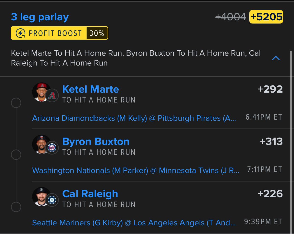 TrellJSports's tweet image. DINGER TIME 💣 

🌟 Marte x Buxton x CAL   🌟 

$25 to 4 ppl who like/rt when WE CASH 💰 

LETS GO ! WHO IS RIDING?