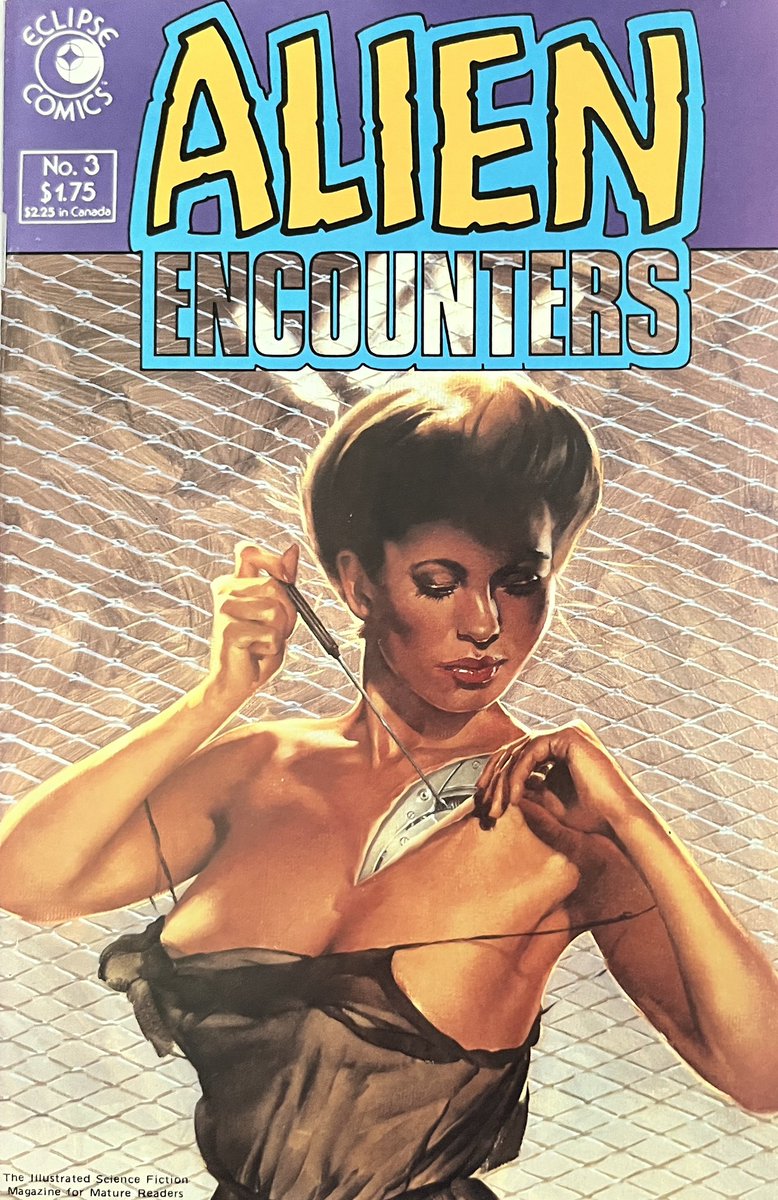 PowerCosmic13_'s tweet image. Alien Encounters #3 from Eclipse Comics. Art by Mick Austin. Sultry and creepy at same time