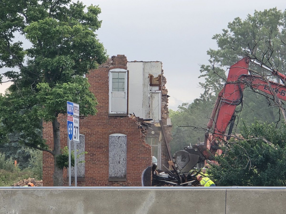 A 164-year-old farmhouse in Fishers being torn down Saturday.