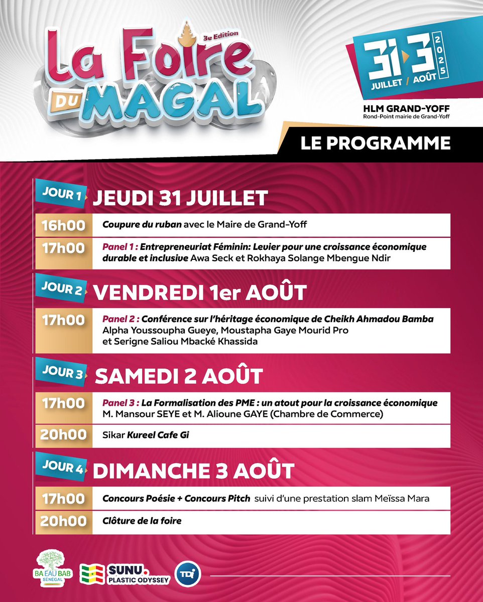 Ndaminata3's tweet image. Guiiss guéne sougn programme bi nimou riché 🥳 bouléne ko kéne nettali dal
#foiremagal2025