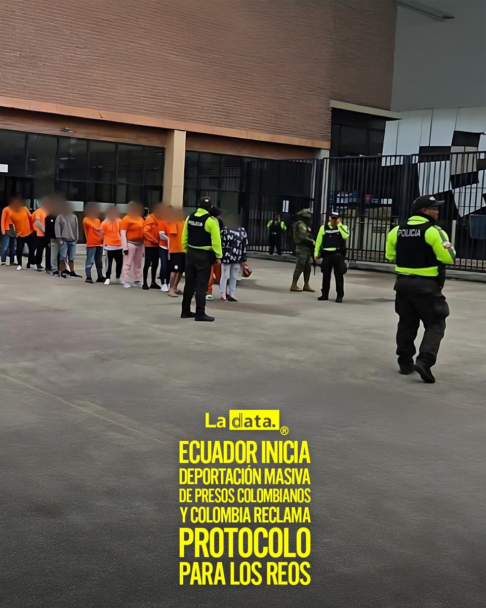 ladataecu's tweet image. #Tendencia Ecuador inicia deportación masiva de presos colombianos y Colombia reclama protocolo para los reos.
Ecuador arrancó el proceso de deportación masiva de presos extranjeros con el traslado de 16 reos colombianos desde la cárcel de Turi, en Cuenca, hacia el puente…