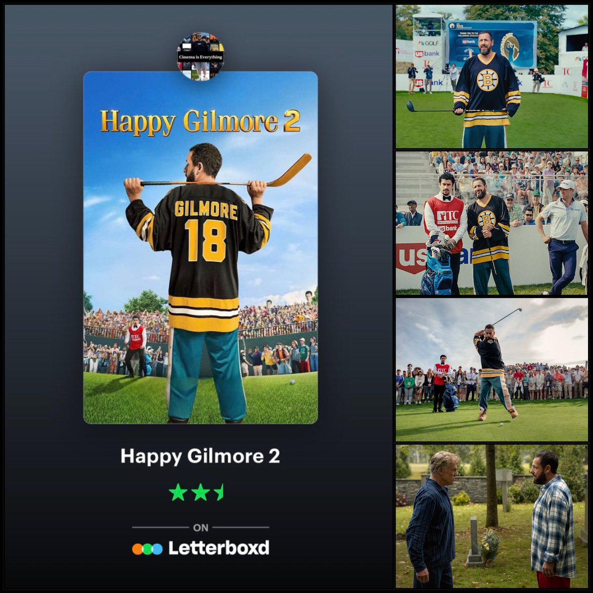 Cinema_Every's tweet image. Happy Gilmore 2 (2025) Review 

#happygilmore2 #adamsandler #christophermcdonald #badbunny #letterboxdreview #letterboxd #filmreview #moviereview #movies #film #cinema #viral #trending #fyp #foryoupage #movietok #filmtok