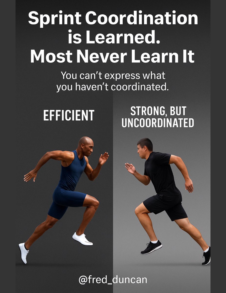 Sprint coordination doesn’t just happen, it’s trained.

But most athletes never develop it, because their programs don’t actually account for it.

They chase fatigue &amp; add drills with no real direction.

Mechanics break down &amp; “speed work” becomes conditioning.
