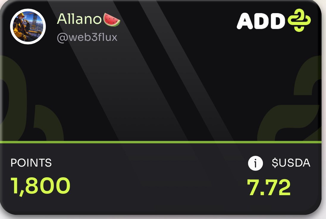 Web3flux's tweet image. I have an Alpha here my guys
Make sure you check it and dont miss it
Boost my points and earn $USDA with @add_infofi 📶
Get your share → addplus.org/boost/Web3flux
Thanks for Playing 💯