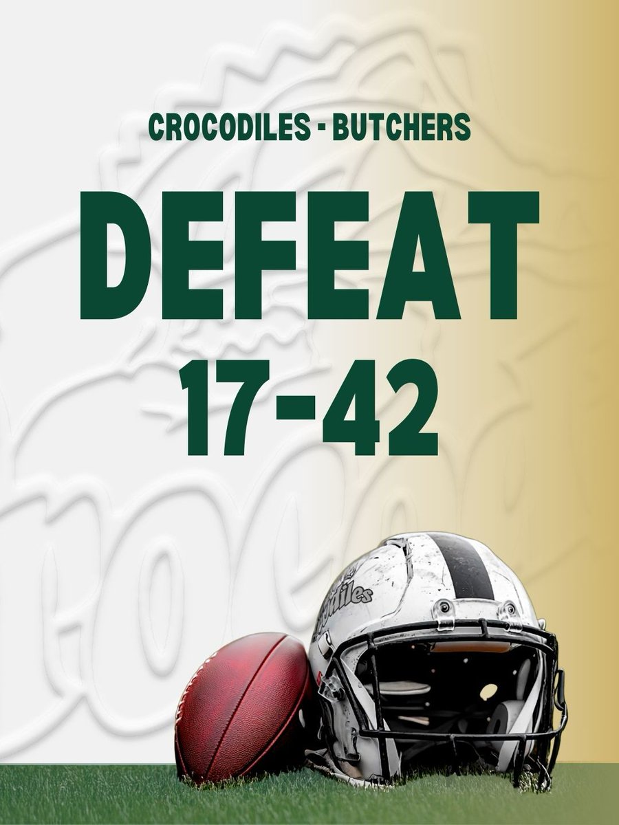 🐊 *Crocs Post-Game* 🥩
We fought hard but took a tough 17-42 loss to the Butchers.

Powell and Arrambide brought their A-game, and we gotta tip our hats to their masterclass.

We slipped up a few times, but we’re taking notes, licking our wounds, and gearing up for the next