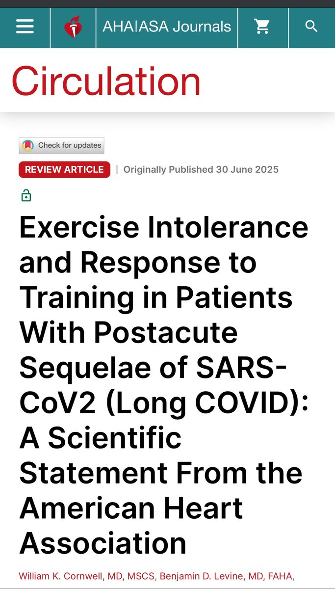 PaulGarnerWoof's tweet image. More sensible advice from the American Heart Association for #LongCovid
