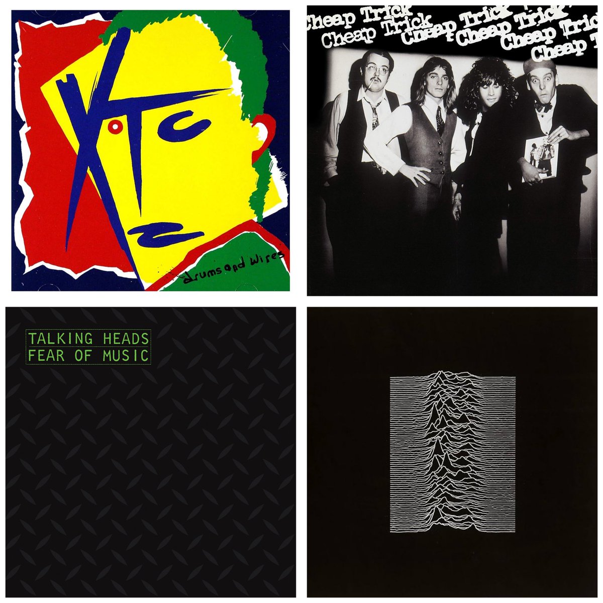 Sebyy71's tweet image. Which album do you prefer?
馃憠 XTC - Drums And Wires
馃憠 Cheap Trick - Cheap Trick
馃憠 Talking Heads - Fear Of Music
馃憠 Joy Division - Unknown Pleasures