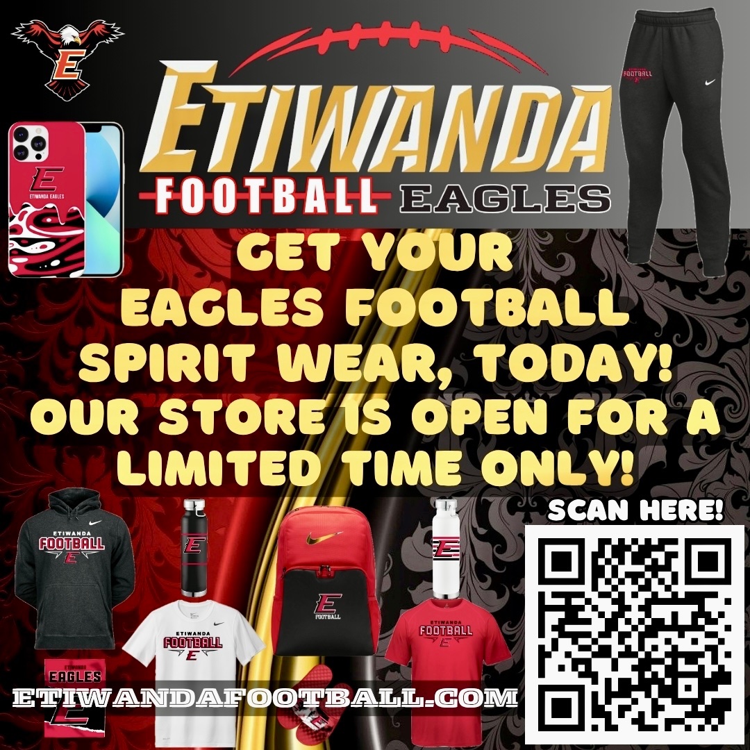 Etiwanda High Football (@etiwandafb) on Twitter photo *LIMITED TIME ONLY!*
Show your #EaglePride and get your Eagles Football gear today! Exclusively at: EtiwandaFootball.com
<a href="/EtiwandaFB/">Etiwanda High Football</a> <a href="/EHSAthletics/">Etiwanda Athletics</a> <a href="/EHS__Activities/">CH</a> <a href="/EHSAchieve/">Julie</a> <a href="/EtiwandaRed/">Principal Wolfe</a> <a href="/EtiwandaSA/">EHStudentAchievement</a> <a href="/EHighCC/">🦅 Etiwanda High School Community Connection 🦅</a> @SA_Etiwanda @ASBEtiwanda <a href="/Pcoachdub1/">Coach Phil Wash</a> <a href="/CJUHSD/">Supt. Mat Holton</a> <a href="/IESportsNet/">IE Sports Net on FOX Sports Radio🎙</a> *LIMITED TIME ONLY!*
Show your #EaglePride and get your Eagles Football gear today! Exclusively at: EtiwandaFootball.com
<a href="/EtiwandaFB/">Etiwanda High Football</a> <a href="/EHSAthletics/">Etiwanda Athletics</a> <a href="/EHS__Activities/">CH</a> <a href="/EHSAchieve/">Julie</a> <a href="/EtiwandaRed/">Principal Wolfe</a> <a href="/EtiwandaSA/">EHStudentAchievement</a> <a href="/EHighCC/">🦅 Etiwanda High School Community Connection 🦅</a> @SA_Etiwanda @ASBEtiwanda <a href="/Pcoachdub1/">Coach Phil Wash</a> <a href="/CJUHSD/">Supt. Mat Holton</a> <a href="/IESportsNet/">IE Sports Net on FOX Sports Radio🎙</a>
