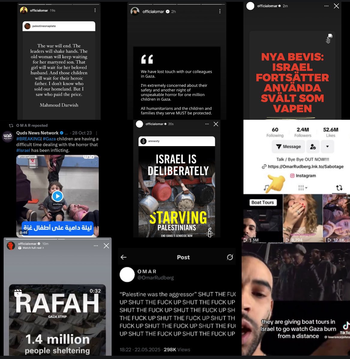 tododeomar's tweet image. omar has always been so loud using his platform for Palestine and the fact that he’s been active and educated even before oct 7 tells you everything tbh. i’m proud to be supporting the right person& have him cheering for Palestine not because it’s “trendy” but because it’s RIGHT