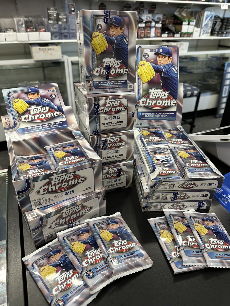Baseball Cards Plus (@surfcitycards) on Twitter photo New MLB Release Now Available <a href="/surfcitycards/">Baseball Cards Plus</a> 2025 Topps Chrome Hobby box and Retail Blaster box New MLB Release Now Available <a href="/surfcitycards/">Baseball Cards Plus</a> 2025 Topps Chrome Hobby box and Retail Blaster box