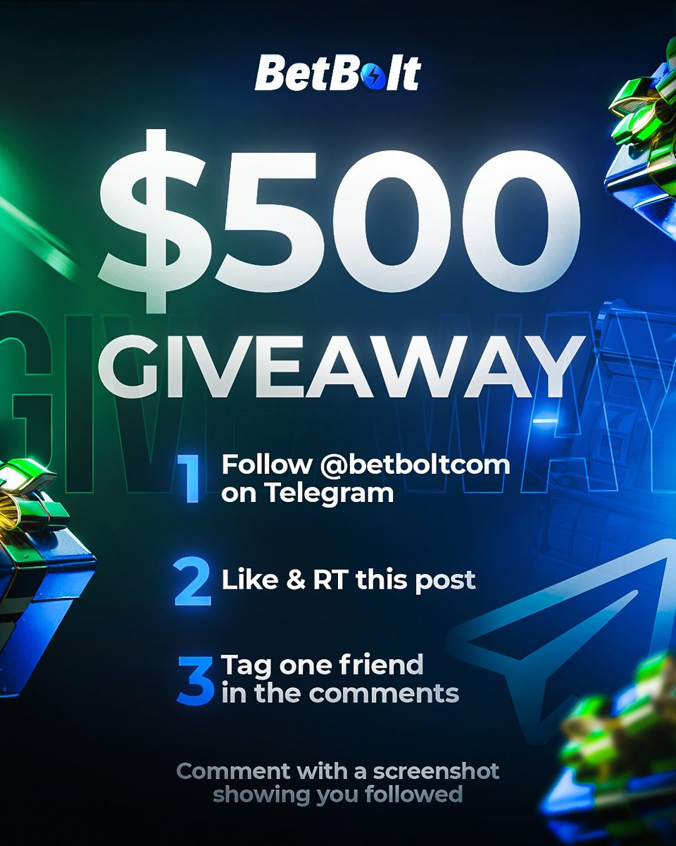 BetBolt.com (@betboltcom) on Twitter photo $500 Giveaway ⚡️
- Like & RT
- Tag one friend
- Join <a href="/betboltcom/">BetBolt.com</a> on telegram
Make sure you attach a screenshot below. $500 Giveaway ⚡️
- Like & RT
- Tag one friend
- Join <a href="/betboltcom/">BetBolt.com</a> on telegram
Make sure you attach a screenshot below.