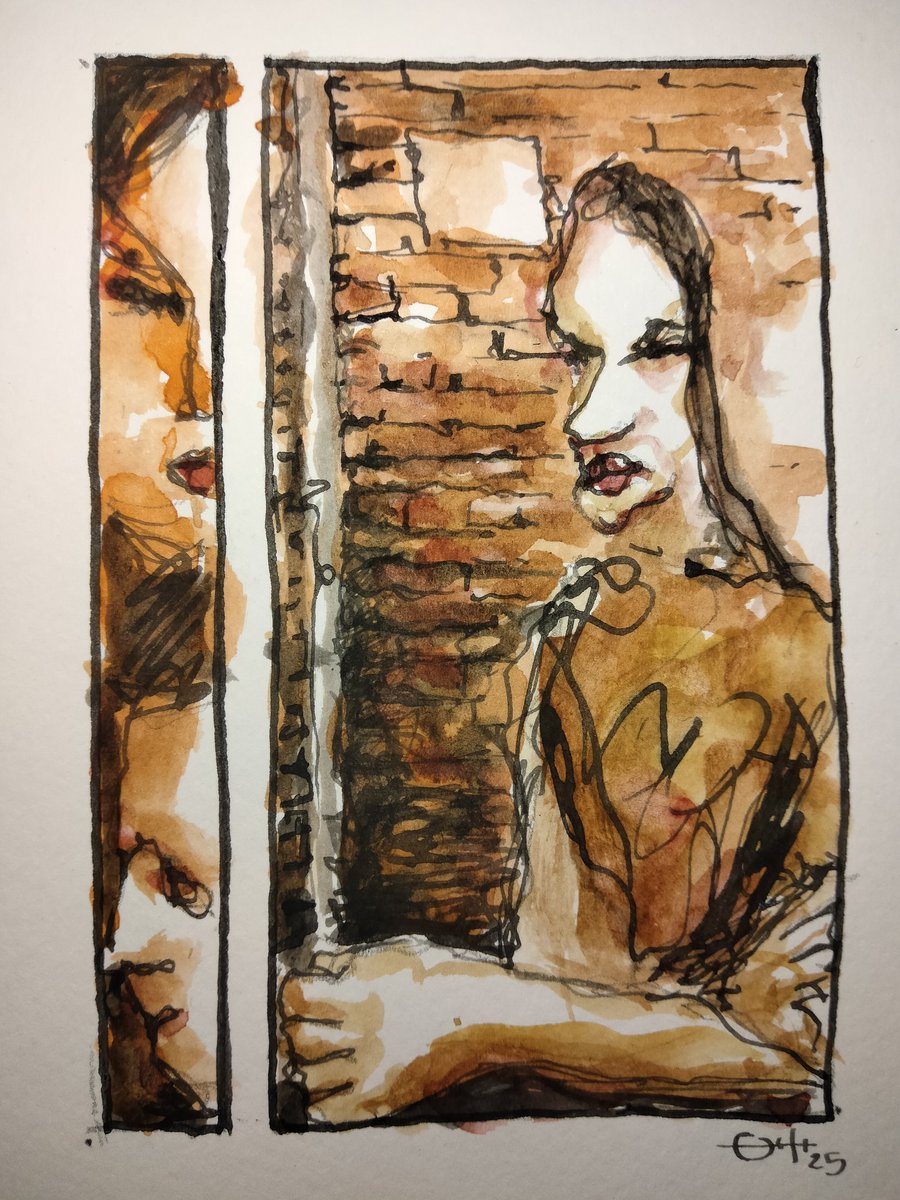 julesartvan's tweet image. Starting over 

#thedailysketch #watercolour and #inkdrawing inspired by a reflection on the tower tarot card 
#originalartwork #thefates #artforsale ebay.com/itm/3267048426…