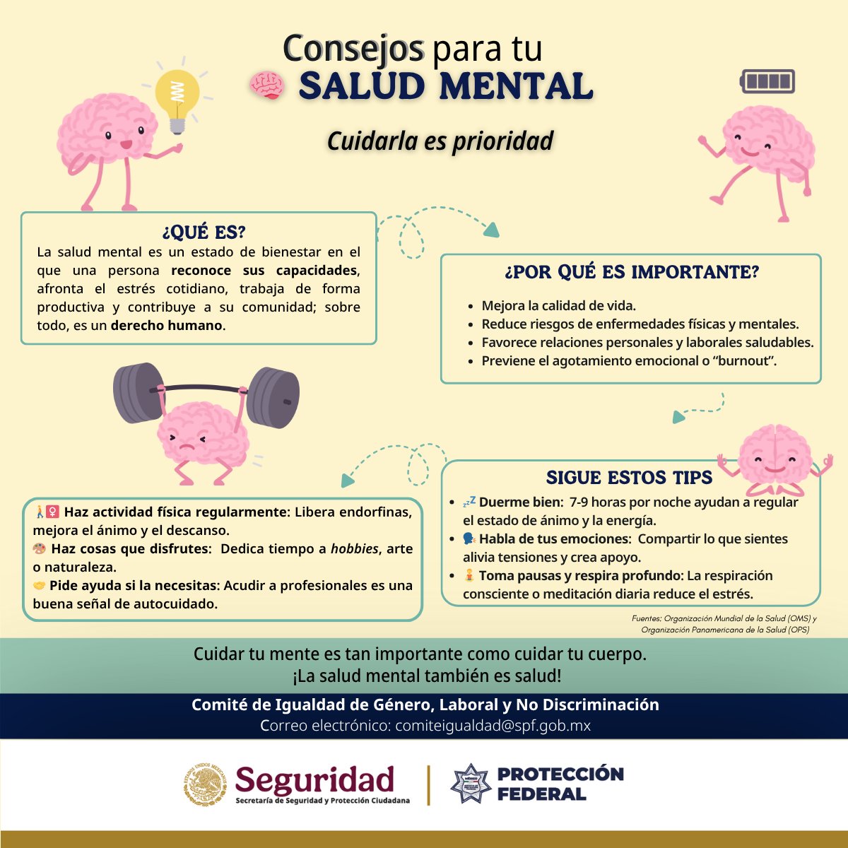 🧠 Tu estabilidad emocional es parte de tu preparación. 🧠
👮🏽‍♀️👮🏽‍♂️En esta misión, tu salud mental es prioridad. 👩🏽‍⚕️👨🏽‍⚕️
#ProtectoresdelaNación #MásCercaMásSeguros