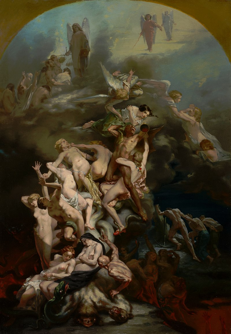 yianniseinstein's tweet image. Octave Tassaert (26 July 1800–24 April 1874) was a French painter.Heaven and hell ..Παράδεισος και κόλαση