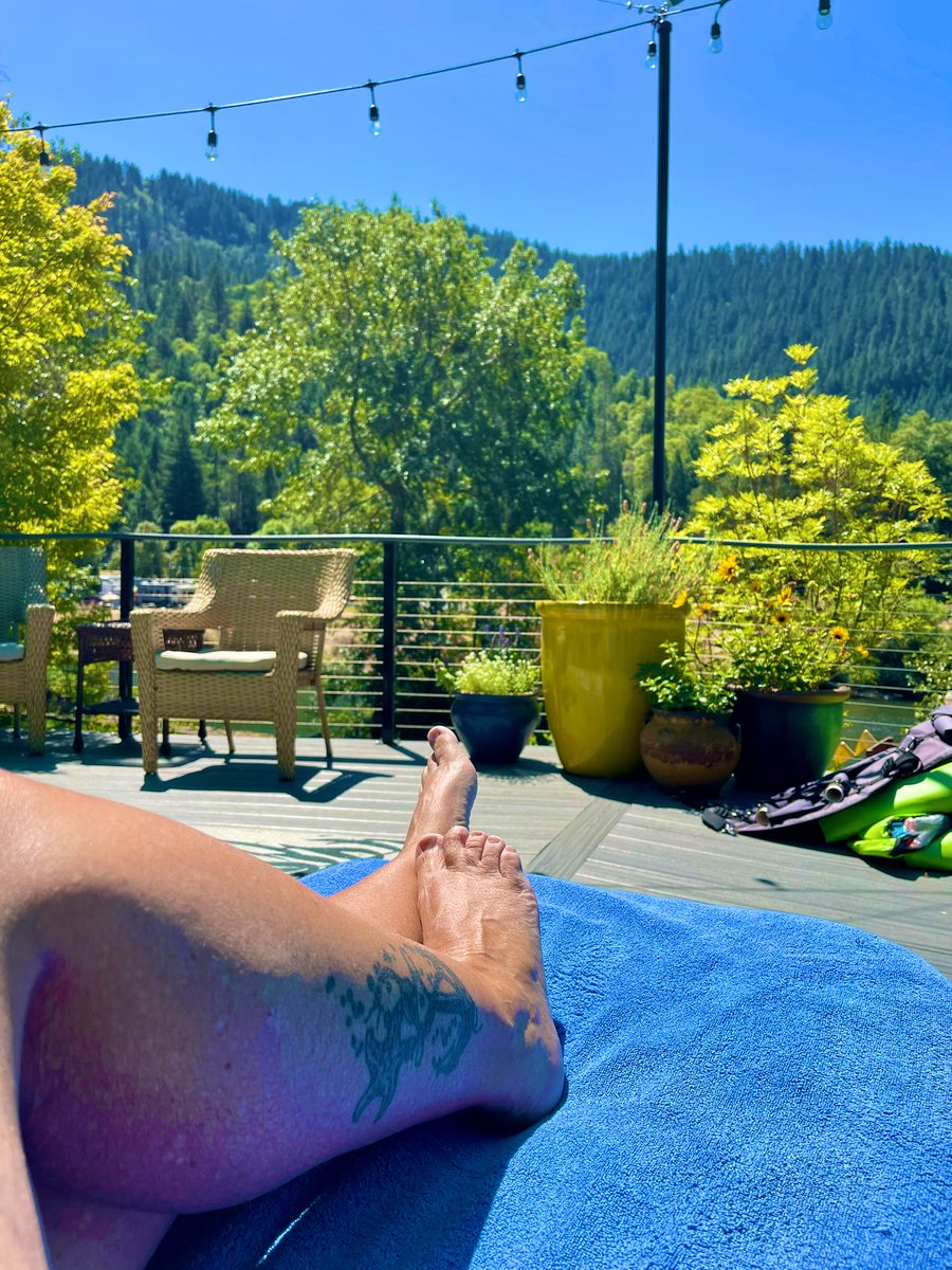 On the deck enjoying some Vitamin D ☀️😎